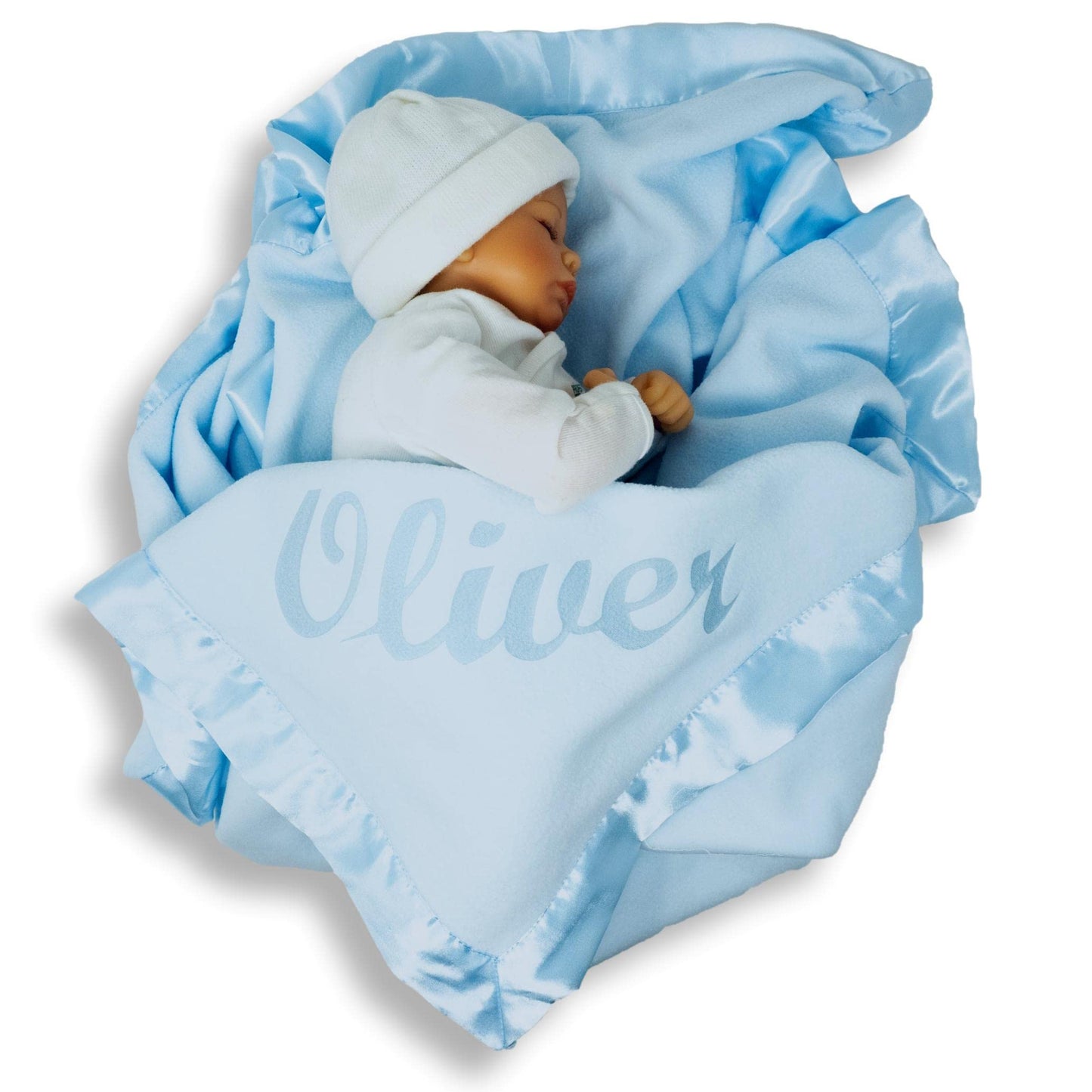 Perfectly Plush Personalized Baby Blanket for Boys - Blue