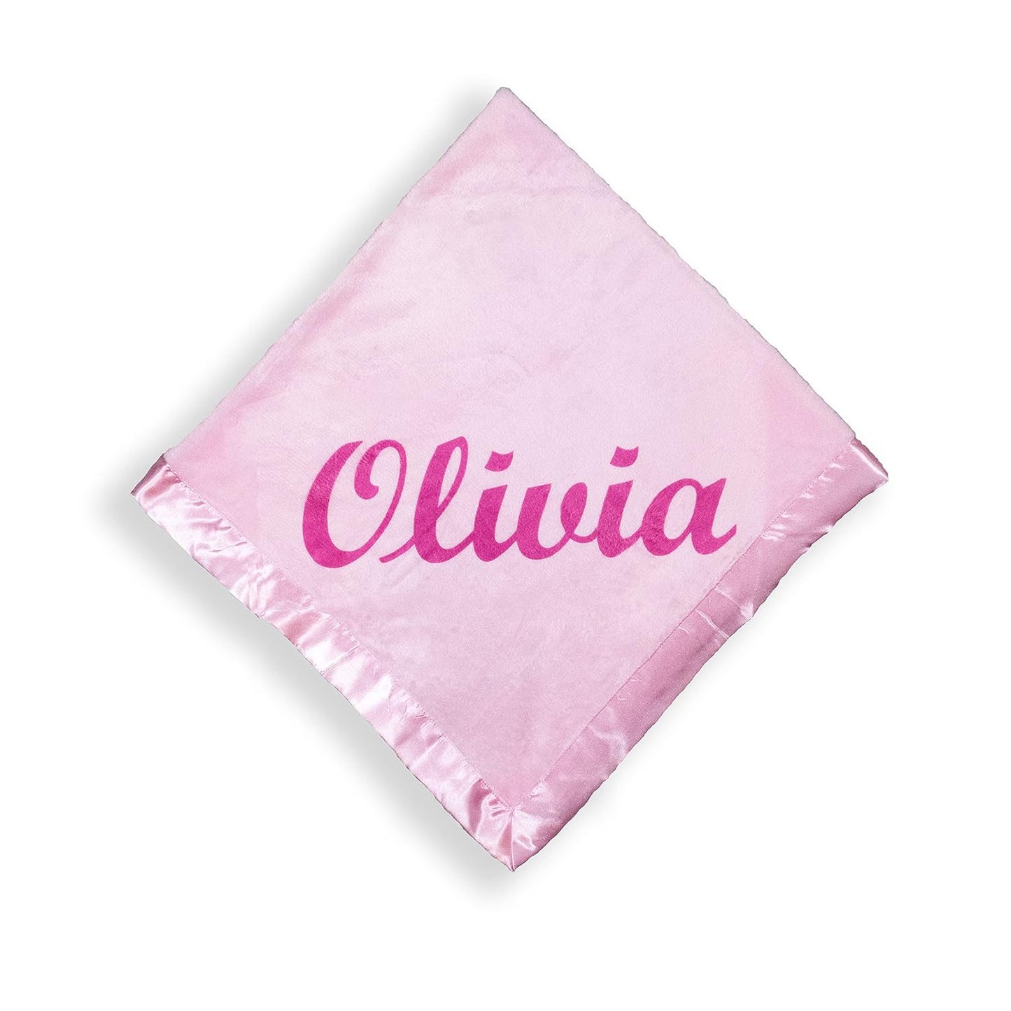 Perfectly-Plush  Personalized Baby Blanket for Girls - Pink - Newborn or Infant Gift with Name