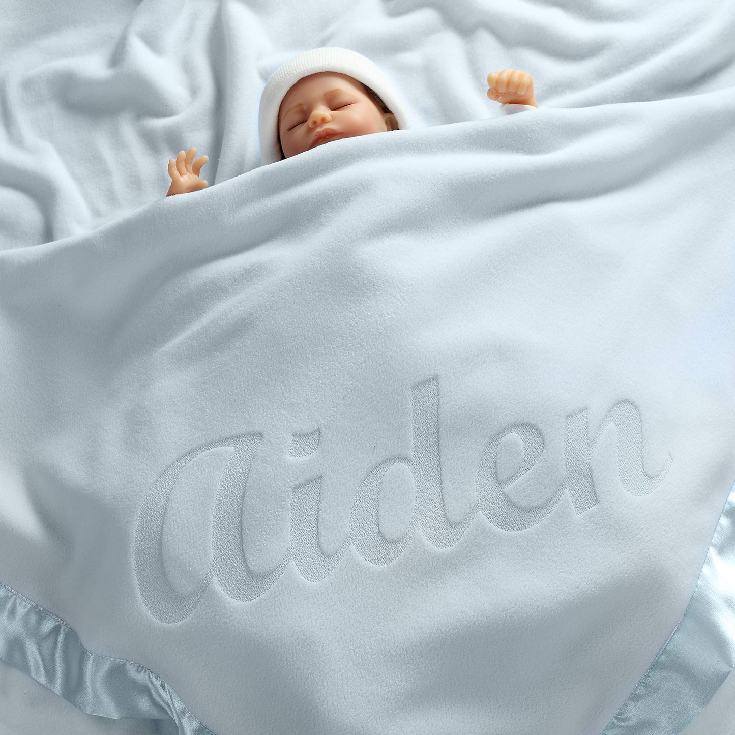 Perfectly Plush Personalized Baby Blanket for Boys - Blue